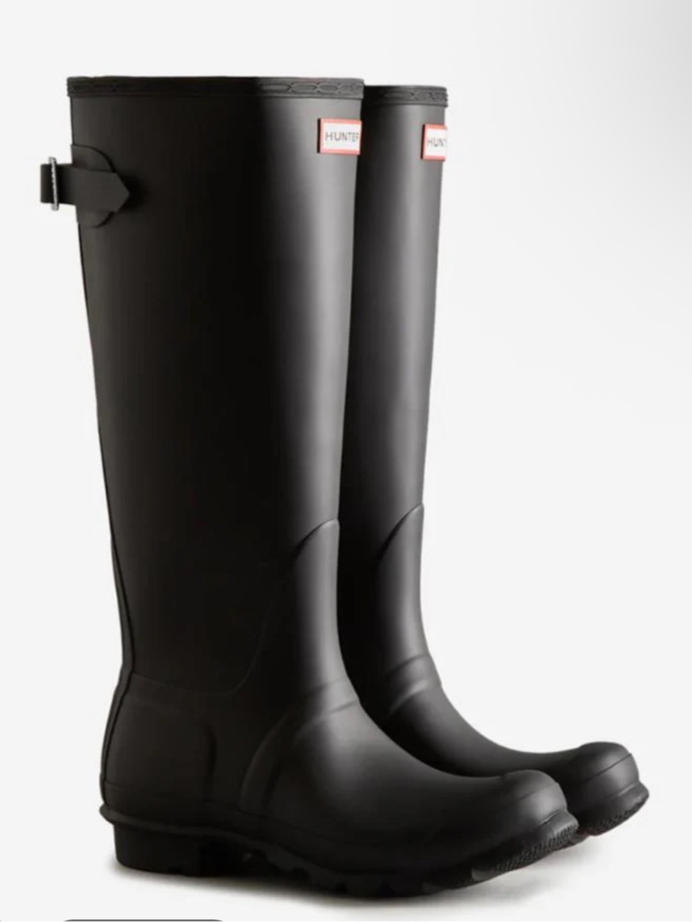 HUNTER Wellies Tall Matte Black Rain Rubber Boots Women’s Size 10